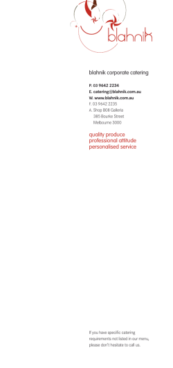 blahnik corporate catering quality produce professional attitude