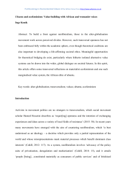 Ubuntu and ecofeminism: Value-building with African and womanist