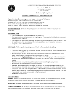 DODGEBALL TOURNAMENT RULES AND INFORMATION Single