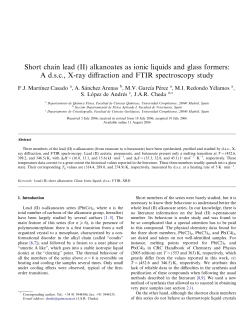 Short chain lead (II) alkanoates as ionic liquids and glass formers: A
