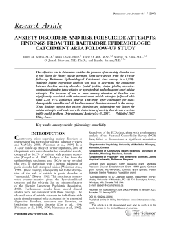 Anxiety disorders and risk for suicide attempts: findings from the
