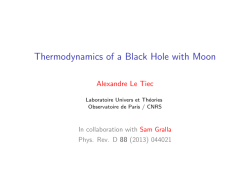 Thermodynamics of a Black Hole with Moon