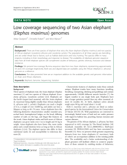 Low coverage sequencing of two Asian elephant