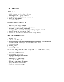 Language Arts Vocabulary with definitions