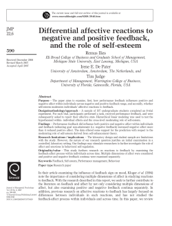 Differential affective reactions to negative and positive feedback