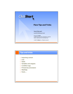 Flare Tips and Tricks