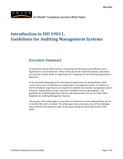 Introduction to ISO 19011, Guidelines for uditing