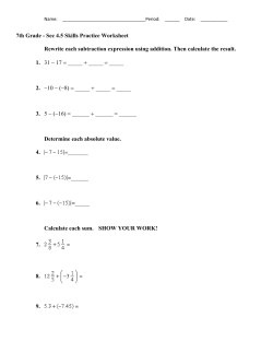 7th Grade - Sec 4.5 Skills Practice Worksheet
