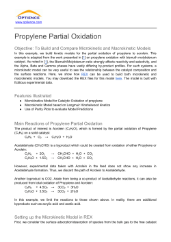 Propylene Partial Oxidation