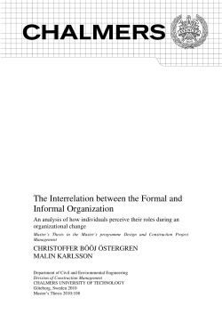 The Interrelation between the Formal and Informal Organization