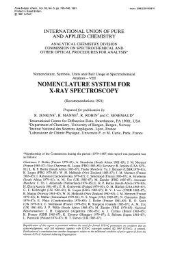NOMENCLATURE SYSTEM FOR X-RAY SPECTROSCOPY