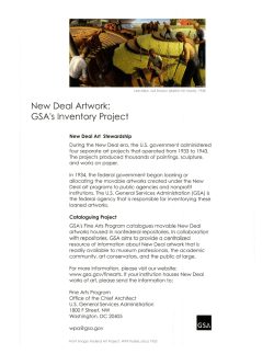New Deal Artwork: GSA`s Inventory Project