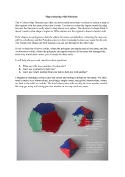 Map-colouring with Polydron The 4 Colour Map Theorem says that