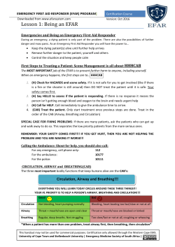 Emergency First Aid Responder (EFAR) Program