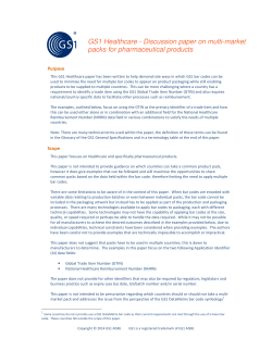 Discussion paper on multi-market packs for pharmaceutical