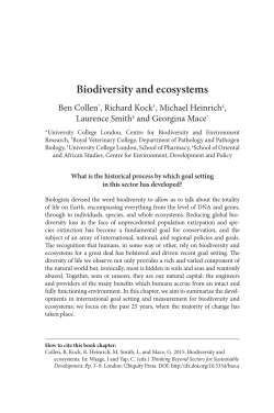 Biodiversity and ecosystems