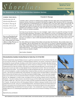 Membership Info 4 Membership Retreat 1 President`s Message 1