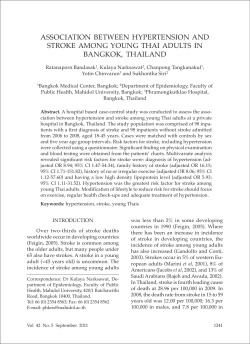 association between hypertension and stroke among young thai