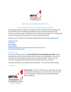Style and Social Media Guide for the Joint ITE/CITE 2017 Annual