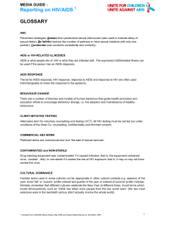 Reporting on HIV/AIDS 1 GLOSSARY