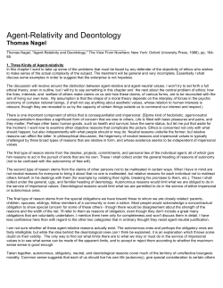 Agent-Relativity and Deontology
