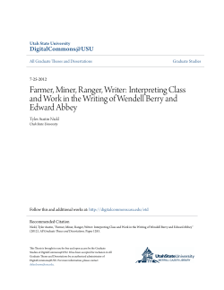 Farmer, Miner, Ranger, Writer: Interpreting Class and Work in the