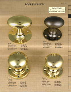 DOOR KNOB SETS - Whitechapel Ltd.