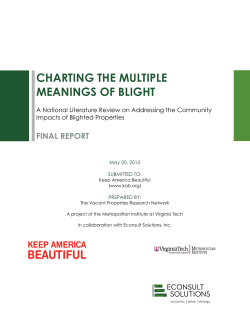 Charting the Multiple Meanings of Blight &mdash; Final Report