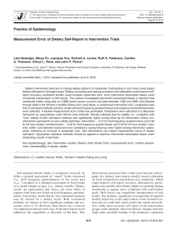 Measurement Error of Dietary Self