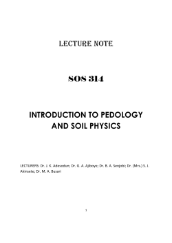 SOS 314 Lecture Note