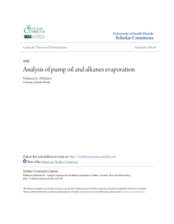 Analysis of pump oil and alkanes evaporation