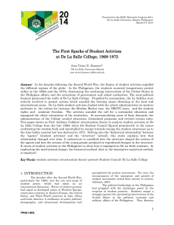 The First Sparks of Student Activism at De La Salle College, 1968