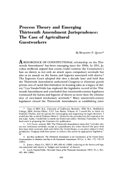 Process Theory and Emerging Thirteenth Amendment