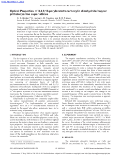 Optical Properties of 3,4,9,10-perylenetetracarboxylic