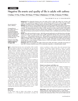 Negative life events and quality of life in adults with asthma