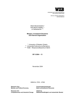 Mergers, investment decisions and internal