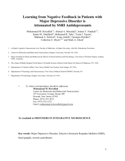 Learning from Negative Feedback in Patients with Major Depressive