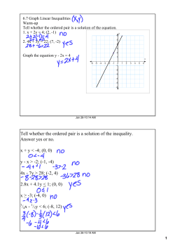 Tell whether the ordered pair is a solution of the