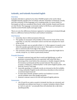 Icelandic, and Icelandic Accented English