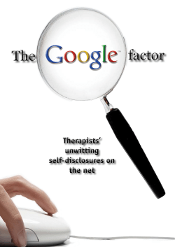 The Google Factor: Therapists` Unwitting Self