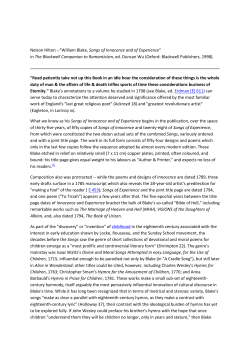 Nelson Hilton --"William Blake, Songs of Innocence and of