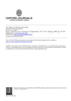 The Theory of the Firm Revisited