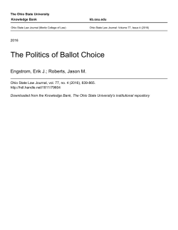 The Politics of Ballot Choice - Knowledge Bank