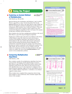 1 Doing the Project - Every Day Mathematics Content Tools