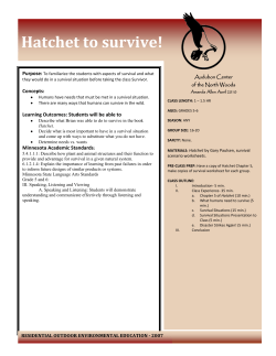 Hatchet to survive! - Audubon Center of the North Woods