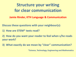 Structure your writing for clear communication