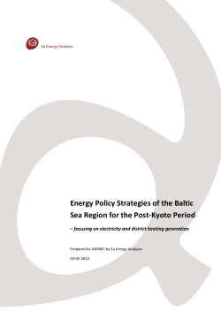 Energy Policy Strategies of the Baltic Sea Region for the