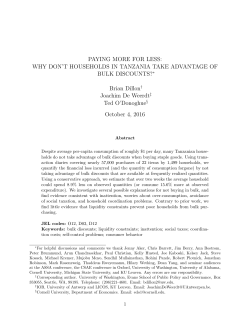 Paying More for Less: Why Don`t Households in Tanzania Take