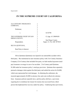 21ST CENTURY INSURANCE COMPANY v. Silvia Quintana, Real