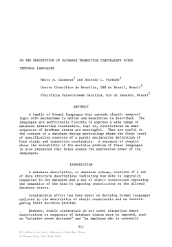 ON THE DESCRIPTION OF DATABASE TRANSITION - DI PUC-Rio